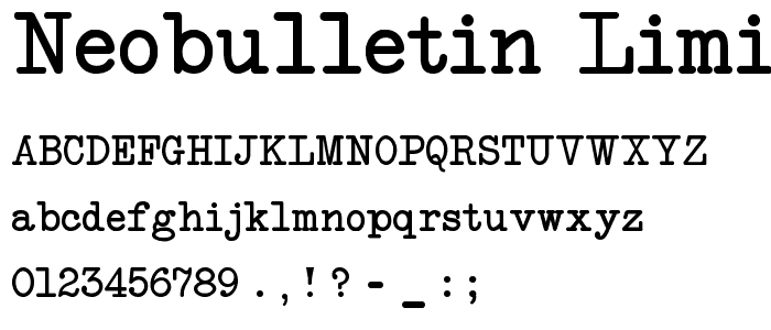 NeoBulletin Limited Free Version font